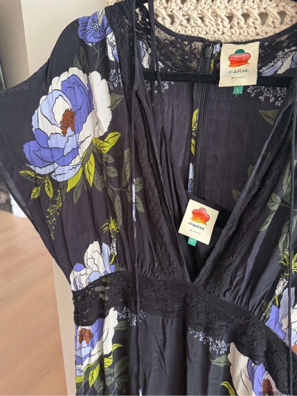 FARM Rio Soft Garden Floral Lace Maxi Slip Dress - Picture 8 of 13